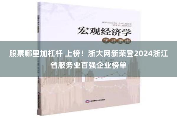 股票哪里加杠杆 上榜！浙大网新荣登2024浙江省服务业百强企业榜单