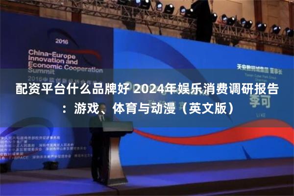 配资平台什么品牌好 2024年娱乐消费调研报告：游戏、体育与动漫（英文版）